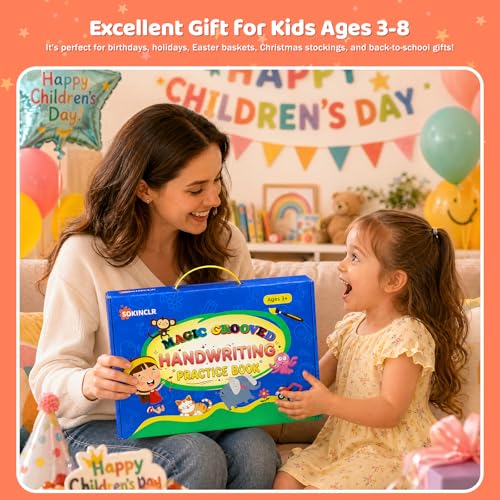 Magic Grooved Writing Practice Books for Kids Ages 3-5 – Reusable 3D Groove Handwriting Workbooks with Disappearing Ink for Kids 5-7, Preschool Learning Activities & Letter Tracing Toys (7-Book Set) - Image 6