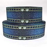 Grosgrain Ribbon 1.5' Denim - D2E - Printed - Per Yard