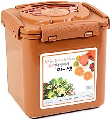 e-jen Probiotischer Gärbehälter für Kimchi, Sauerkraut mit Vakuuminnendeckel, Steingut-Braun, 6,4 l e-jen Probiotischer Gärbehälter für Kimchi, Sauerkraut mit Vakuuminnendeckel, Steingut-Braun, 6,4 l