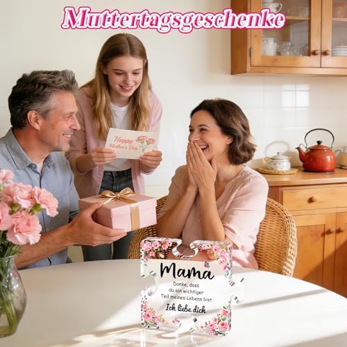 Muttertagsgeschenk, Mama Geschenk, Geschenke für Mama, Muttertagsgeschenke für Mama Personalisiertes, Muttertag Acryl Heimdekoration Geburtstagsgeschenk für Mütter von Tochter & Sohn