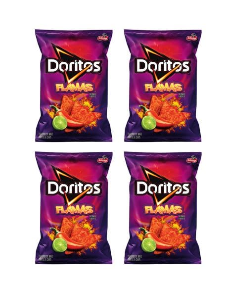 Doritos Flamas Flavored Corn Tortilla Chips 7.125oz Bags (Pack of 4)