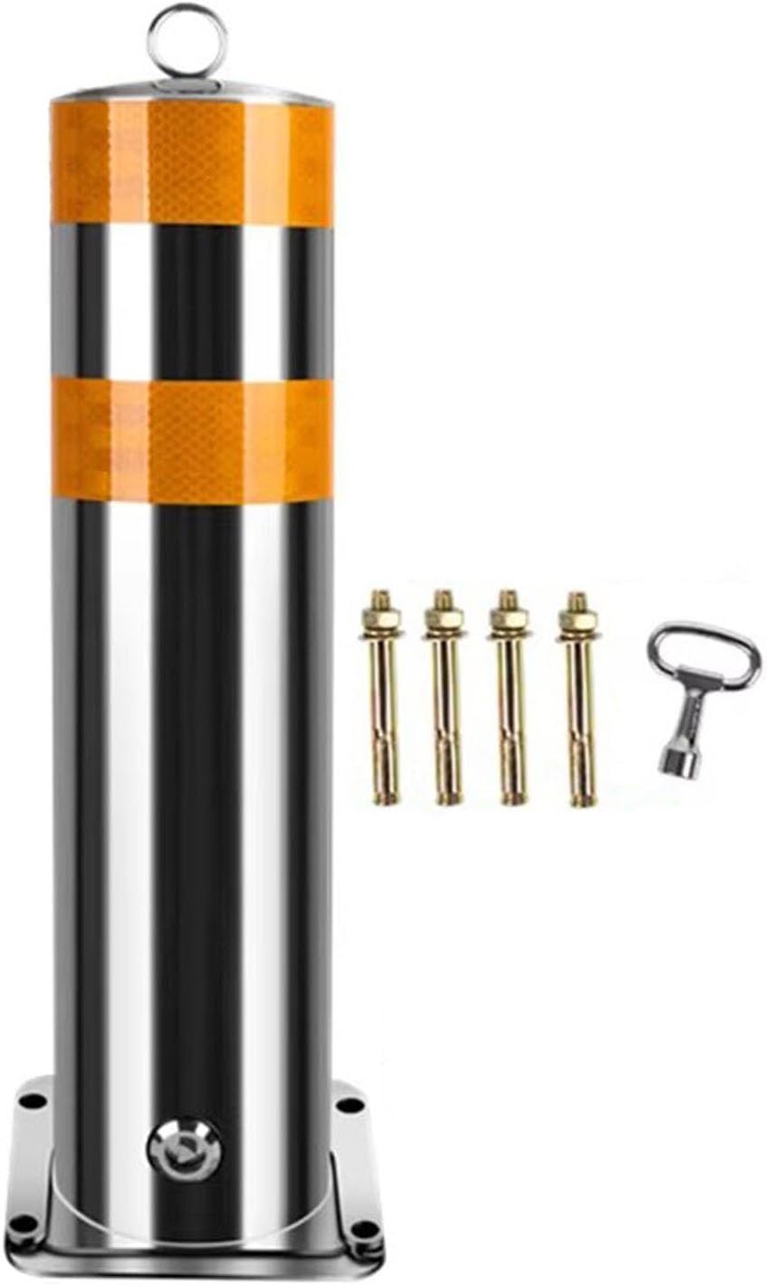 Removable Safety Bollard With Reflective Strips Traffic Management Parking Posts For Driveway Barriers, Sidewalks And Garages(1 pack,60 cm/23.7 in)