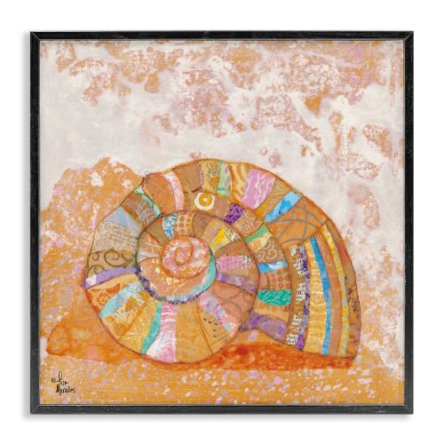 Nautilus Sea Shell Collage, 24 x 24 Inch Framed Giclée Print