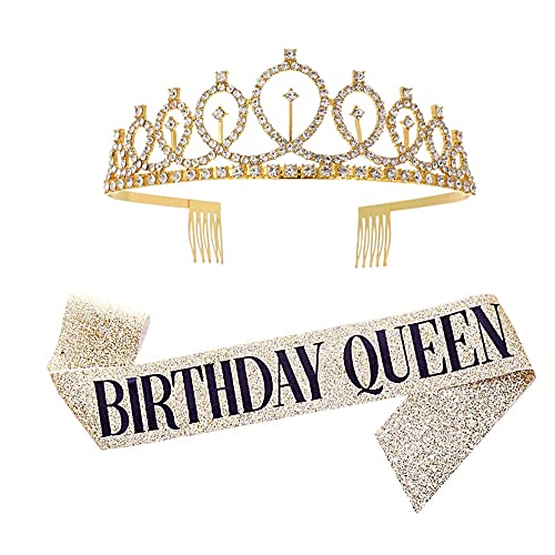 ZHOUHON Corona de cumpleaños con diseño de calaveras, corona de princesa, como regalo de cumpleaños para mujeres, decoración de cumpleaños Cover