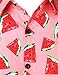 JOGAL Men's Cotton Button Down Short Sleeve Hawaiian Shirt Pink Red Small