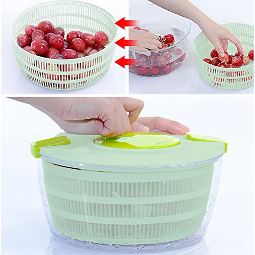 Smile Mom D650 Escorredor de Salada Secador de Alface Manual Manivela Tampa com Trava para Salada de
