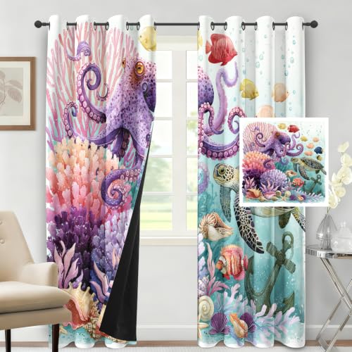 Lot de 2 rideaux et draperies intérieur géométriques chic