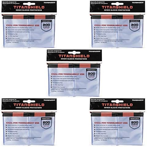 TitanShield 1000 Premium 60-Microns Ultra Clear Standard Size Perfect Exact Fit Inner Card Sleeves. Perfect for Double-sleeving and Compatible with Pokemon Cards MTG Magic The Gathering Lorcana Cover