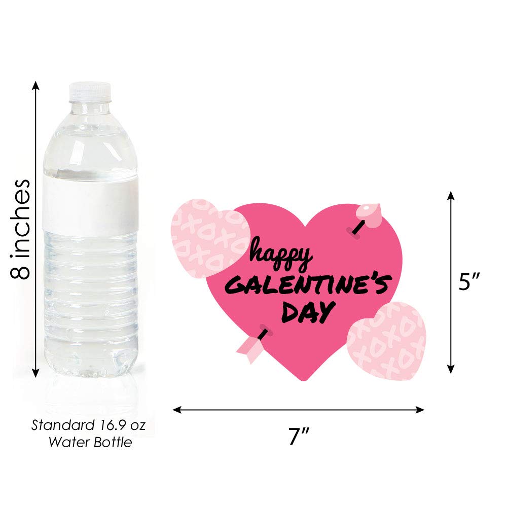 Big Dot of Happiness Be My Galentine - Heart Decorations DIY Galentine's and Valentine's Day Party Essentials - Set of 20