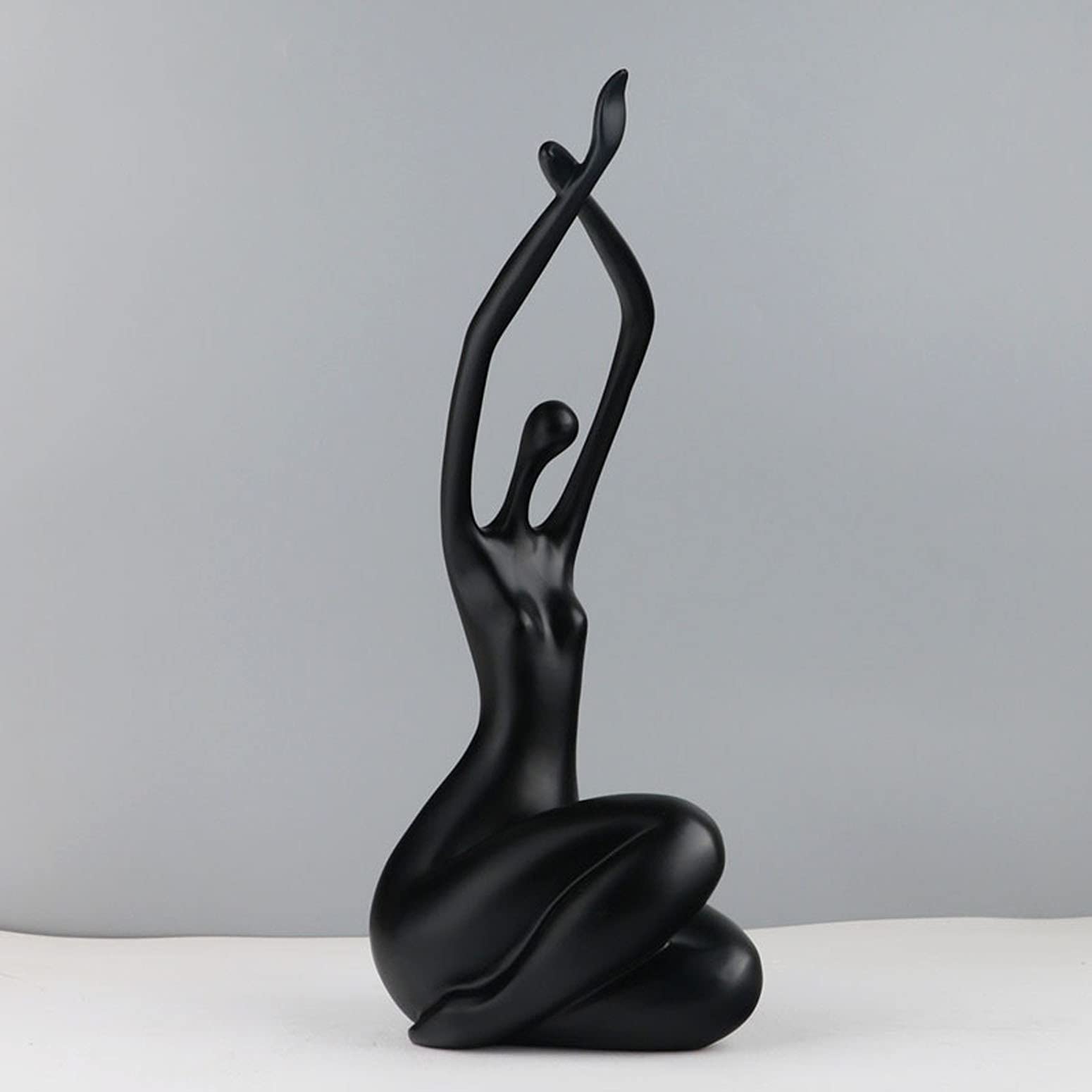 LGYKUMEG Abstract Woman Naked,naked woman bookshelf decor,sculptures modern decor home glass art woman isabella sculpture naked finesse Craft for Living Room Decor,Black,12 * 15 * 34CM