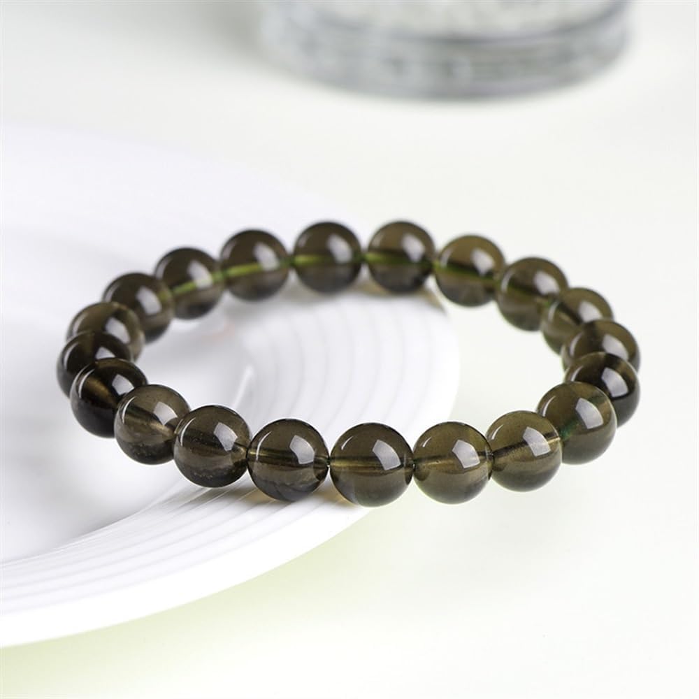 Saffordite Cintamani Beads Bracelet,Genuine Arizona Obsidian Tektite Raw Bracelet