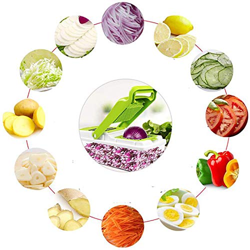Cortador Multifuncional de Verduras con Contenedor Verde miniatura 5