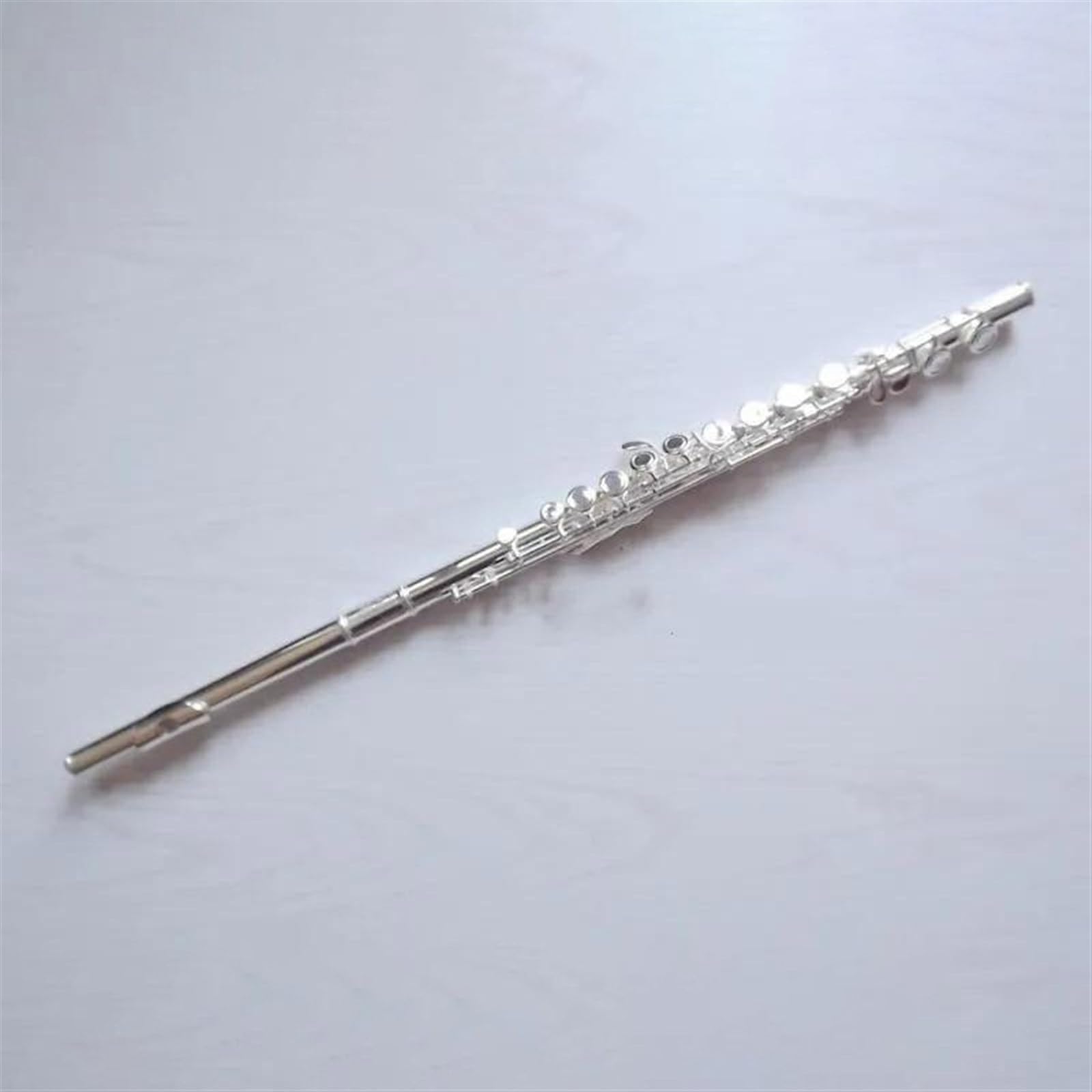 Professionale Flauto Traverso Corpo In Nichel Argento 16 Chiavi Chiuse Foro C Tono Superficie Flauto E-Key Placcato Argento Con Scatola Di Immagazzinaggio
