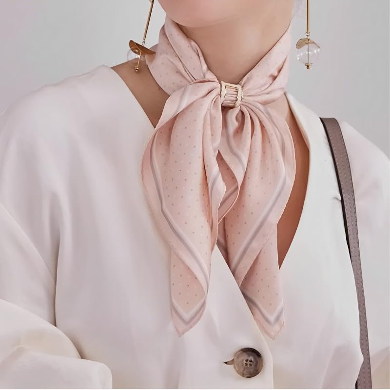 Image of Scarf Buckle for Women Rhinestones Pearl Silk Scarf Clips Fashion Clasp Ring Jewelry Valentine's Day Mother's Day Gift for Wife Mom Lover