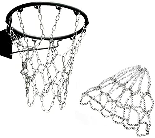 Red Baloncesto, Red de Baloncesto Metal, Resistente Red de Baloncesto, Red de Baloncesto Cadenas, Red de Aro de Baloncesto, Tamaño Regulatorio, Durable e Fácil de Instalar, para Cancha de Baloncesto