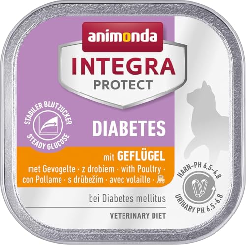 animonda INTEGRA PROTECT Diabetes mit Geflügel (16 x 100 g), Katzennassfutter bei Diabetes mellitus, Katzen Diätfutter für zuckerkranke Katzen,...