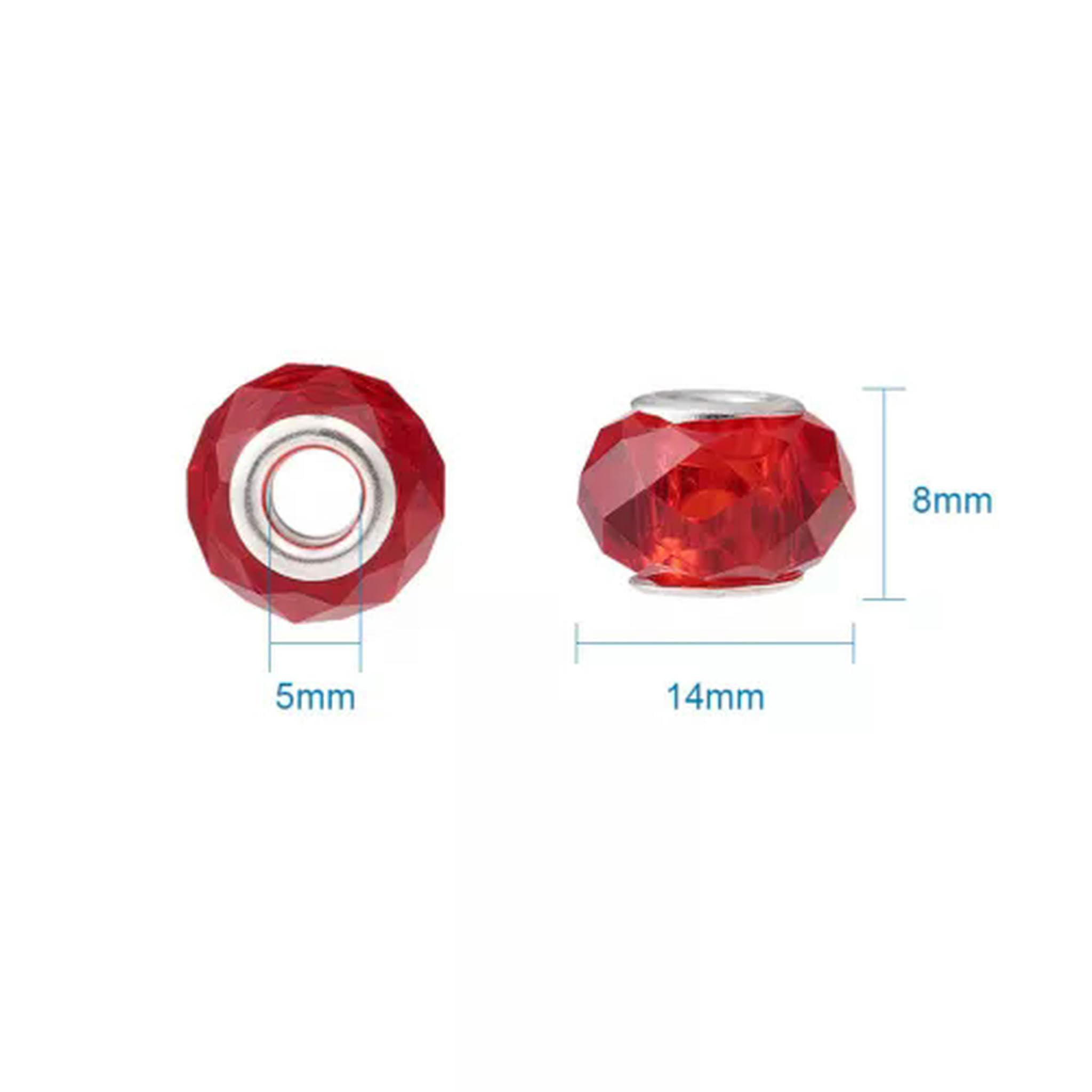 Koraliki z dużym otworem, Opakowanie 100 mosiężnych koralików z otworem 14x8 mm, wielokolorowe(Cyan)