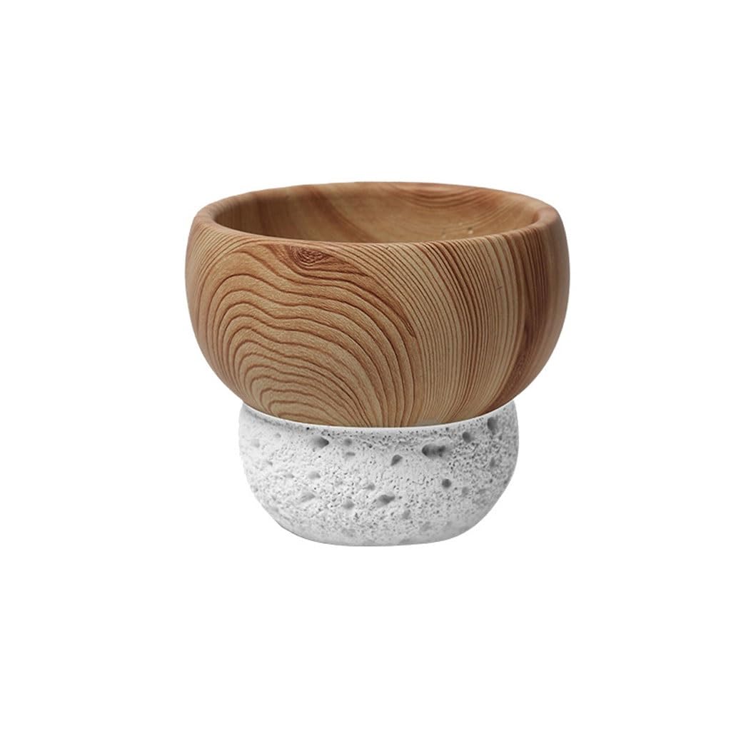 Gelasige B Flower Pots Nordic Style Cement Flower Pot Imitation Wood Grain Fashion Simple Literary Personality Indoor Large Pothos Onsai Green Plants Outdoor Flower Pots(B)
