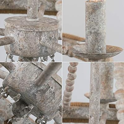 CFAGHOMEDESIGN French Country Chandelier for Dinning Room, Wooden Bead Tassel Farmhouse Chandelier, Hemp Ropes Wrap on… 51PTV3l4PbL. SS400