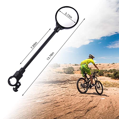 2 Pcs Bike Mirror, Adjustable Rotatable Rear View Convex Mirror Bicycle Mirrors Handlebars For Mtb, Outdoors, Cycling #TOP1