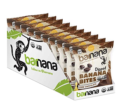 Barnana Organic Chewy Banana Bites, Dark Chocolate Banana Flavor- Non-GMO, USDA Organic Upcycled Snack, 1.4 Ounce Bags (12 Bags Total) - Thumbnail 2