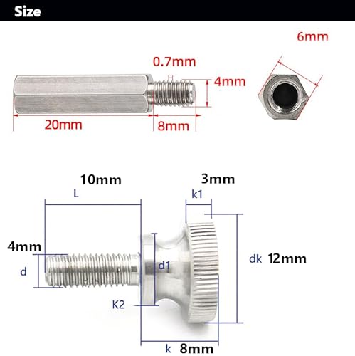 BLOOM SPIRITS vesa ネジ マウント スタンド モニター 裏 凹凸用 スペーサー 湾曲モニター 高さ20mm M4 M4×10mm つまみネジ 4本セット ステンレス製
