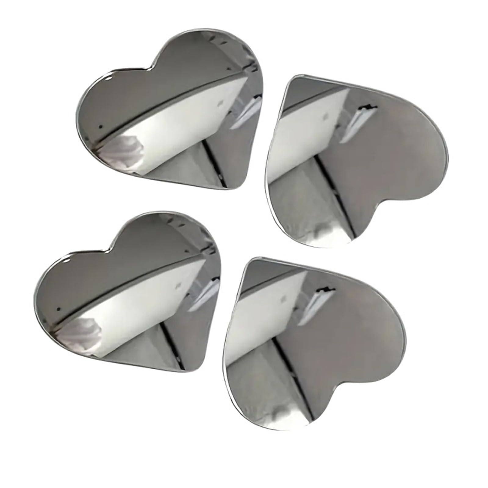 Toter Winkel Spiegel Auto Herzförmige Blind-Winkel-Spiegel für Autos, 2/4-teiliger Seitenspiegel, rahmenloser, Fahrzeug-Seitenspiegel(Heart Shape-4Pcs)