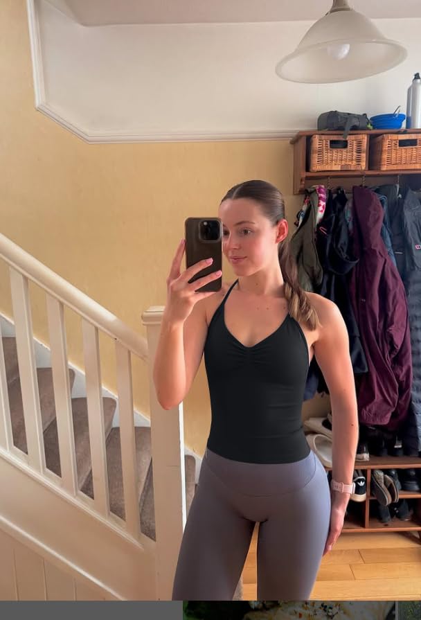 Impact Longline Strappy Top Women Impact Longline Halter Tops Workout Longline Tank Top Compression Gym Fitness2