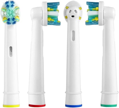 Cabezales de repuesto compatibles con Oral-B-Braun, Floss Action, paquete de 4 cabezales de repuesto para cepillos de dientes eléctricos genéricos