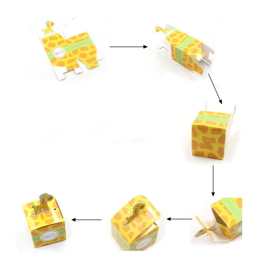 CULER 12PCS Safari Cadeaux Bonbons Animal Boîte Garçon Fille D'anniversaire D'enfants Douche Favors Party Decoration événement Fournitures Style Aléatoire
