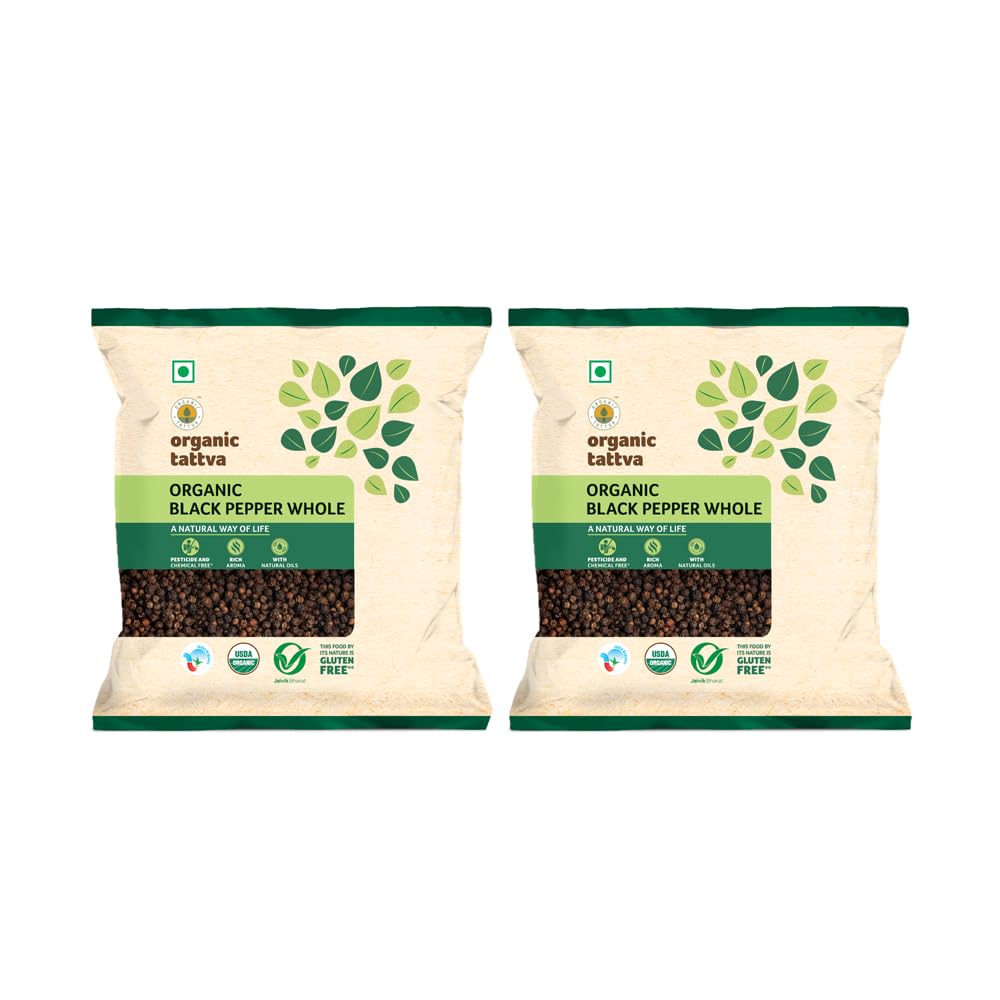 Organic Tattva, Organic Black Pepper (Kali Mirch) Whole/Sabut- 200 Gram | 100% Vegan, Gluten Free and No Additives (B09FDVXXTT) Amazon Price History, Amazon Price Tracker