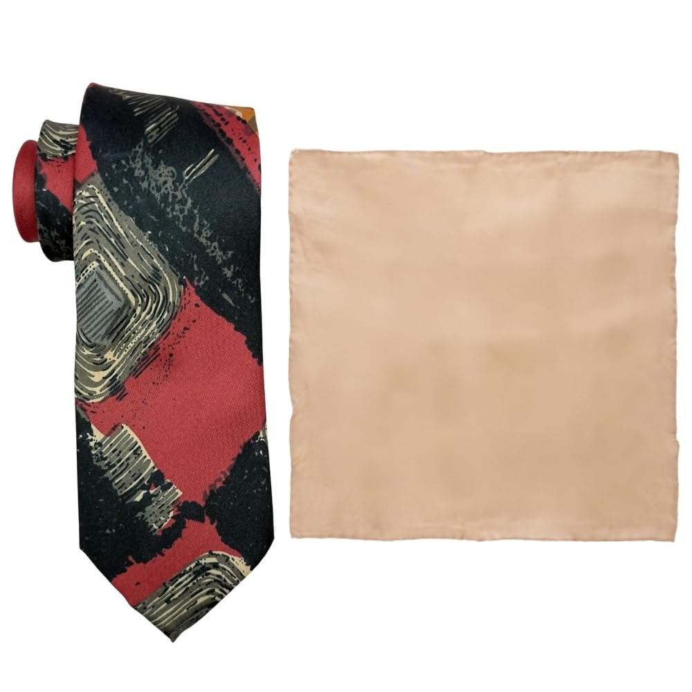 the tie hub Silk Necktie & Pocket Square Gift Set for Men | Geometric Formal Wear-picture-23