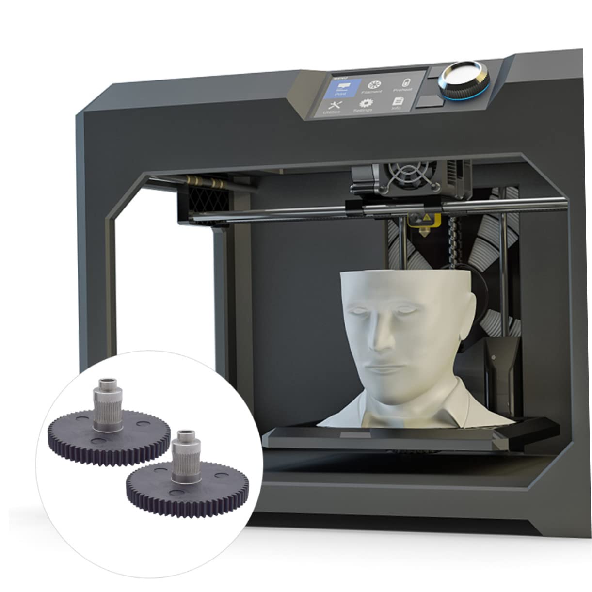 ULTECHNOVO 6 Stück 3D Drucker Zubehör Professionelle Zahnräder 3D Drucker Zubehör Drucker Extruder Rad Getriebe Extruder Getriebe 3D Drucker Extruder Getriebe Kochfeld 66 Zähne