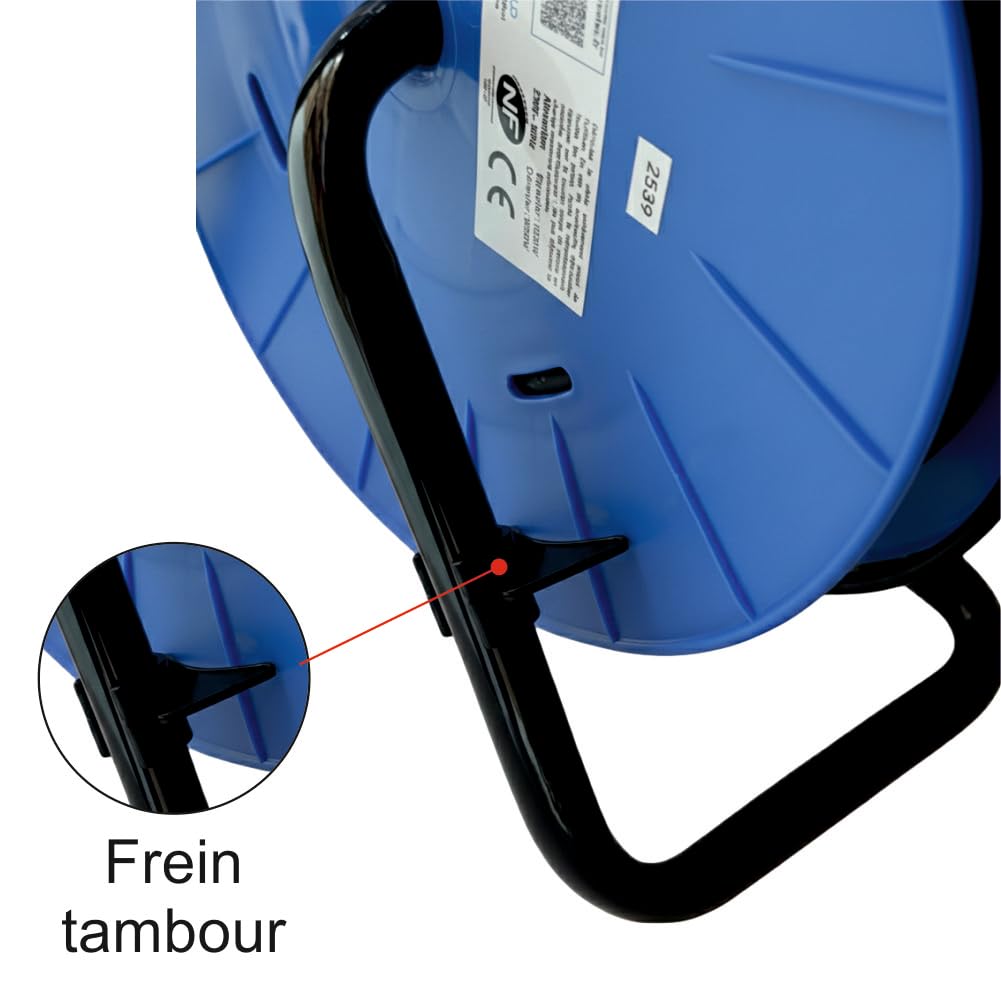 Enrouleur PRO de chantier 3G1.5 40m IP44 platine fixe (anti twist) - câble H07RN-F- 4 prises 16A - garantie 2 ans