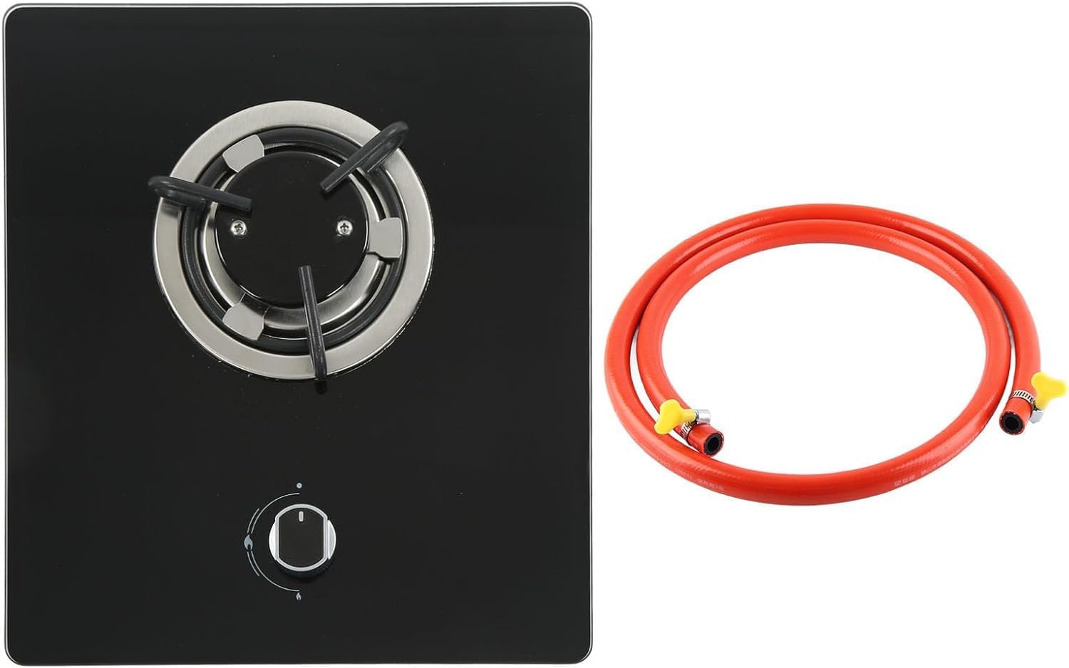 RV Cooktop Gas Burner Compatible with Caravan Yacht Boat RV Stove Top with Tempered Glass Gas Cooktop Panel(LPG)