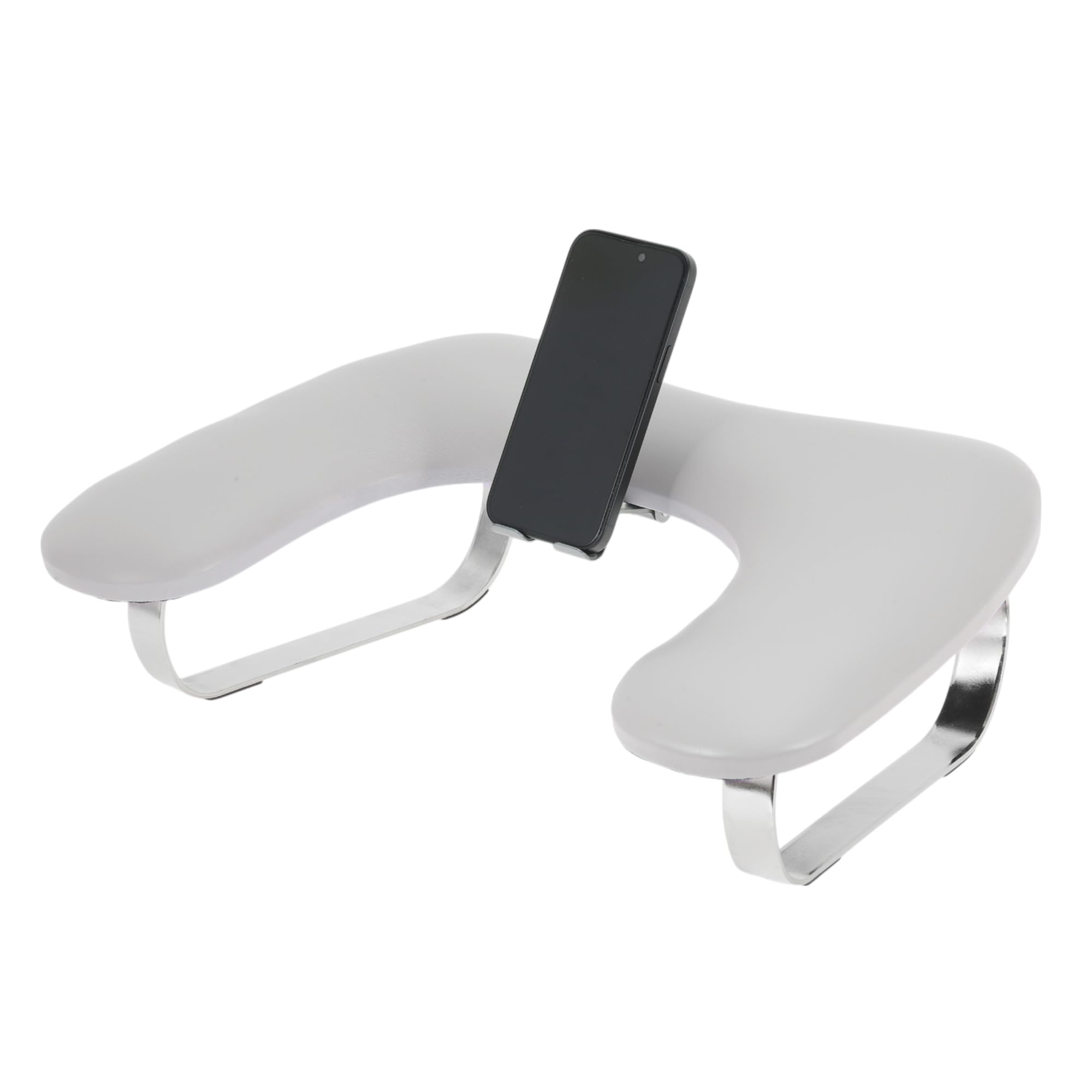 VOCOSTE Nail Arm Rest with Mobile Phone Holder, Manicure Hand Rest, Hand Rest for Nails Tech with Stable Base Gray