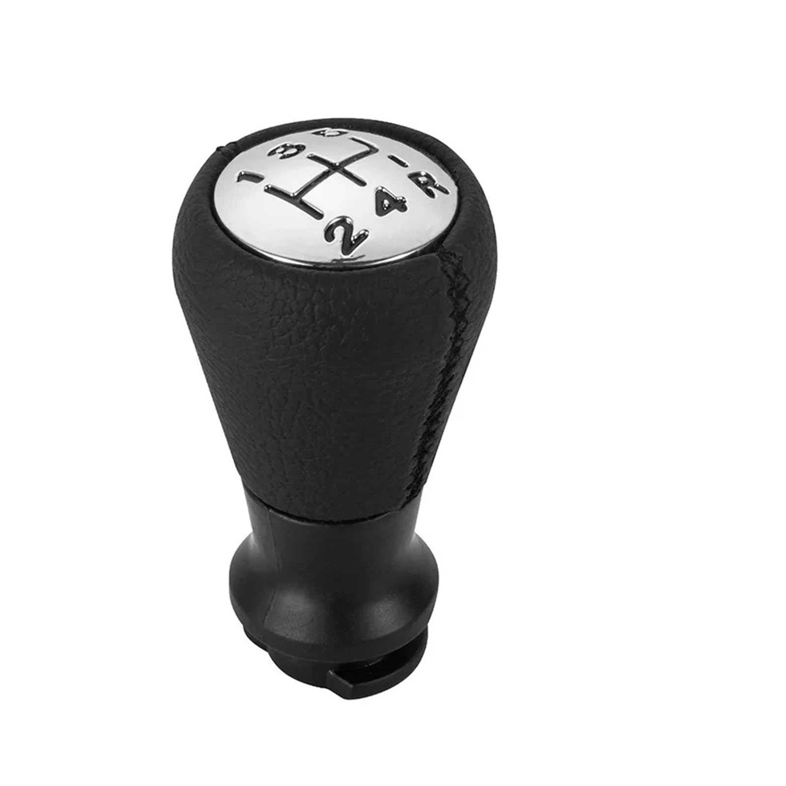MKGKACVCPT Car Gear Lever Head for Citroen C1 for C3 for C4 Leather Gear Shift Knob Lever Shifter Stick(Black with Adapter)