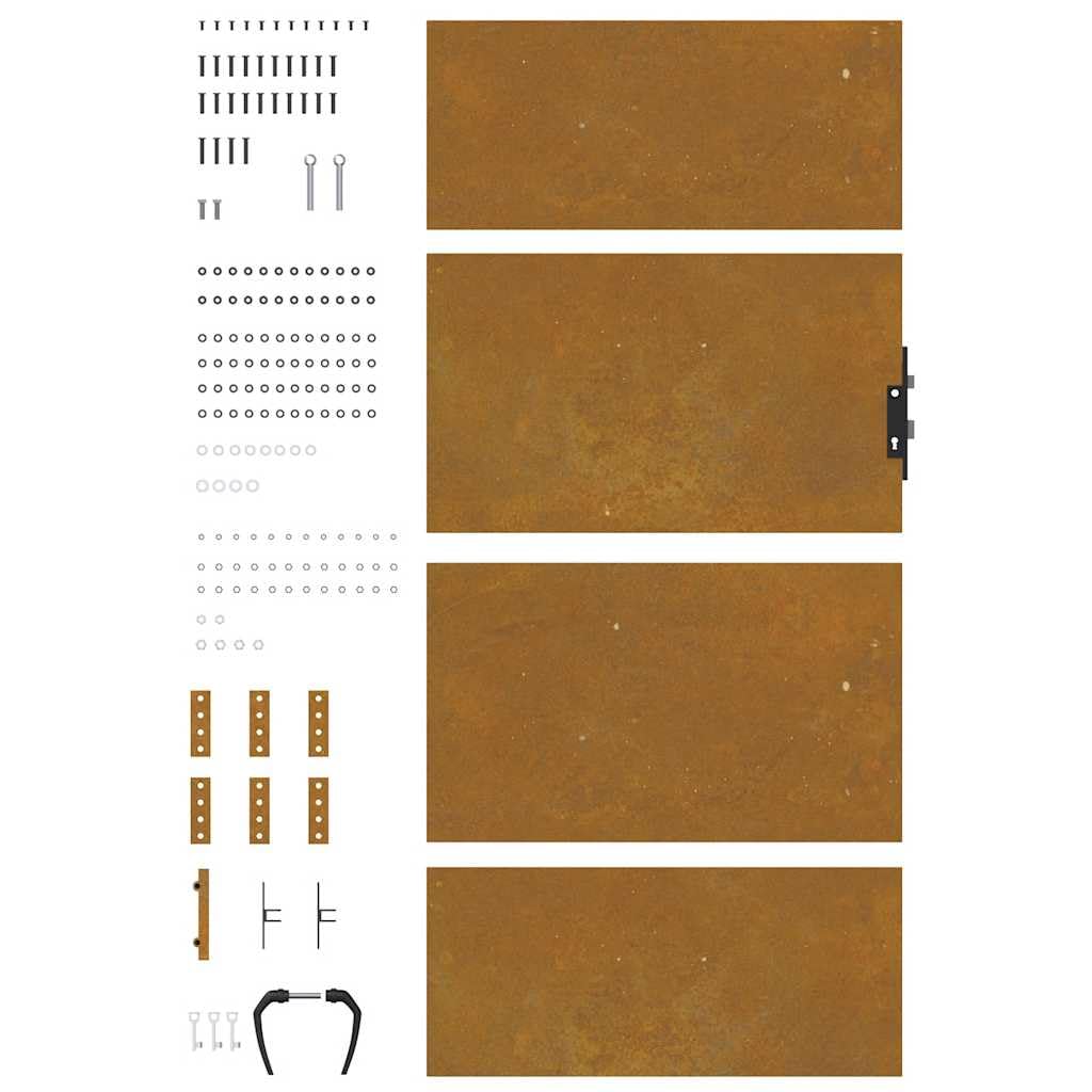 vidaXL Puerta de jardín acero corten 85x175 cm
