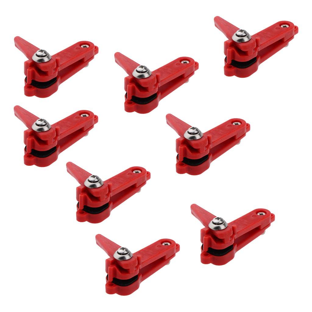 DYNWAVE 8pcs Red Padded Heavy Tension Snap Release Clips Weight Planer Board Tackles