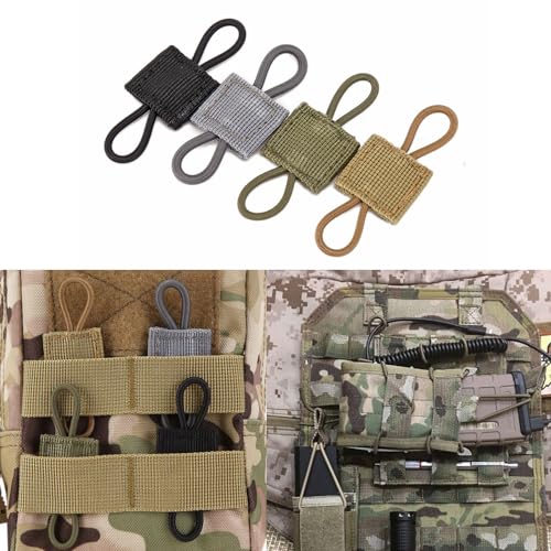 XINGSUI 16 Pcs Tactical Molle Retainer Fitting,Outdoor Tool Tactical Webbing,for Tactical Bags Backpack,Outdoor Survival Rope Making Lanyards,Keychain(4 colours) - Image 3