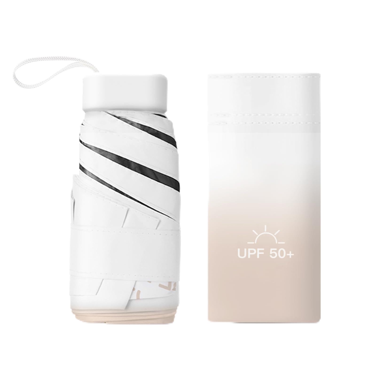 ViddVoom Compact Mini Umbrella for Purse - Lightweight, Pocket-Sized Travel Umbrella with Black UV Coating for Sun Protection