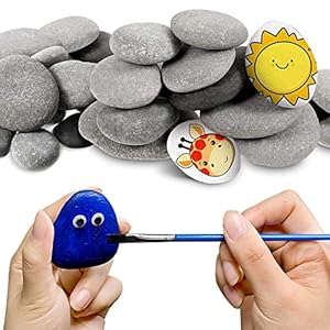 DJONERC Flache Flussfelsen Marmorkiesel Malsteine