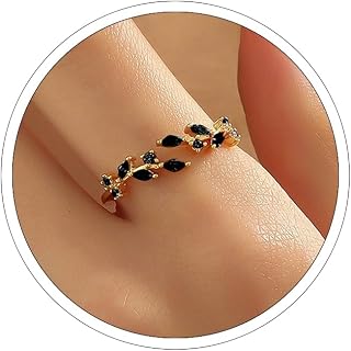 Dainty Rings Open Adjustable Ring Leaf Ring for Women Dainty Stackable Rings for Women