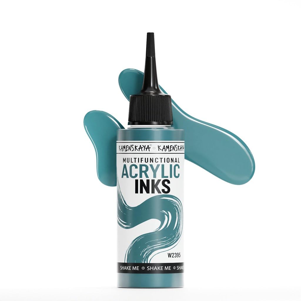 KAMENSKAYA Acrylic Inks for Artists - 'Dusty Turquoise' Acrylic Ink, 3.38 Fl Oz (100 ml) โ image 1