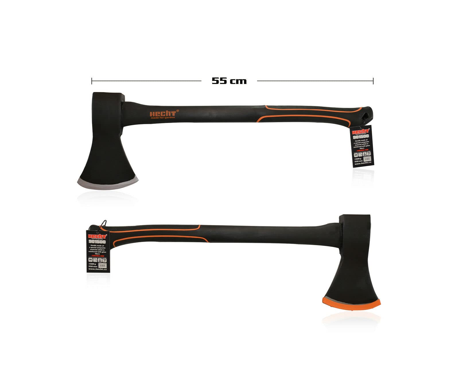 Hecht Axt Set - Spalthammer für effektives Spalten von Holz - Beil Spaltaxt für müheloses Bearbeiten von Brennholz - Gummierter Fiberglas Handgriff für sicheren Halt - Keilförmiger Spaltkopf