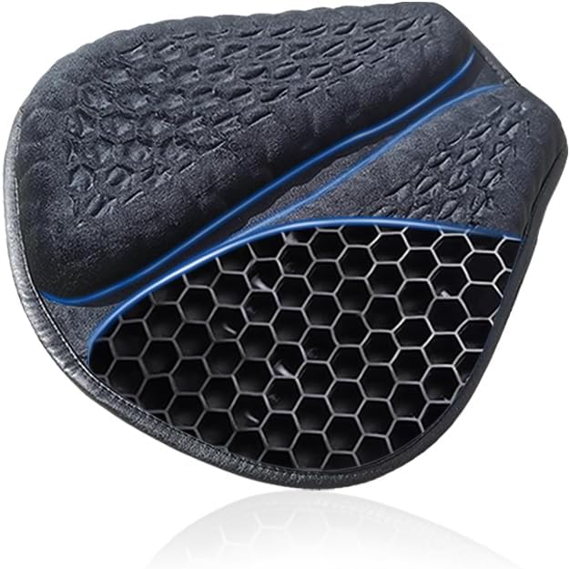 Feiteplus Gel Breathable Honeycomb Seat Cushion Velvet Cover 3D Honeycomb Structure Tailbone Pain Relief Egg Seat Cushion Winter Seat Cushions for Long Rides