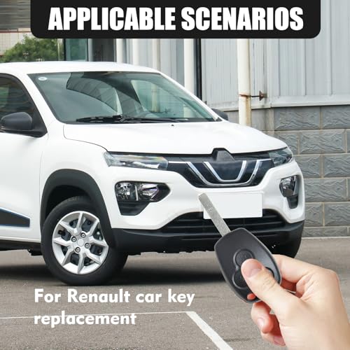 3 Button Key Fob for Renault Clio Case Cover For Vauxhall Vivaro Twingo Scenic Modus Kangoo Dacia Logan Laguna Megane Espace Car Key Fob Case Includes VA2 Blade Screwdriver and Key Ring - Image 5