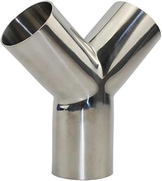1pcs 304 Stainless Steel 120 Degrees Y-Type Equal Diameter Tee - Sanitary Fittings for Water Supply 19mm-108mm25mmx1.5mm
