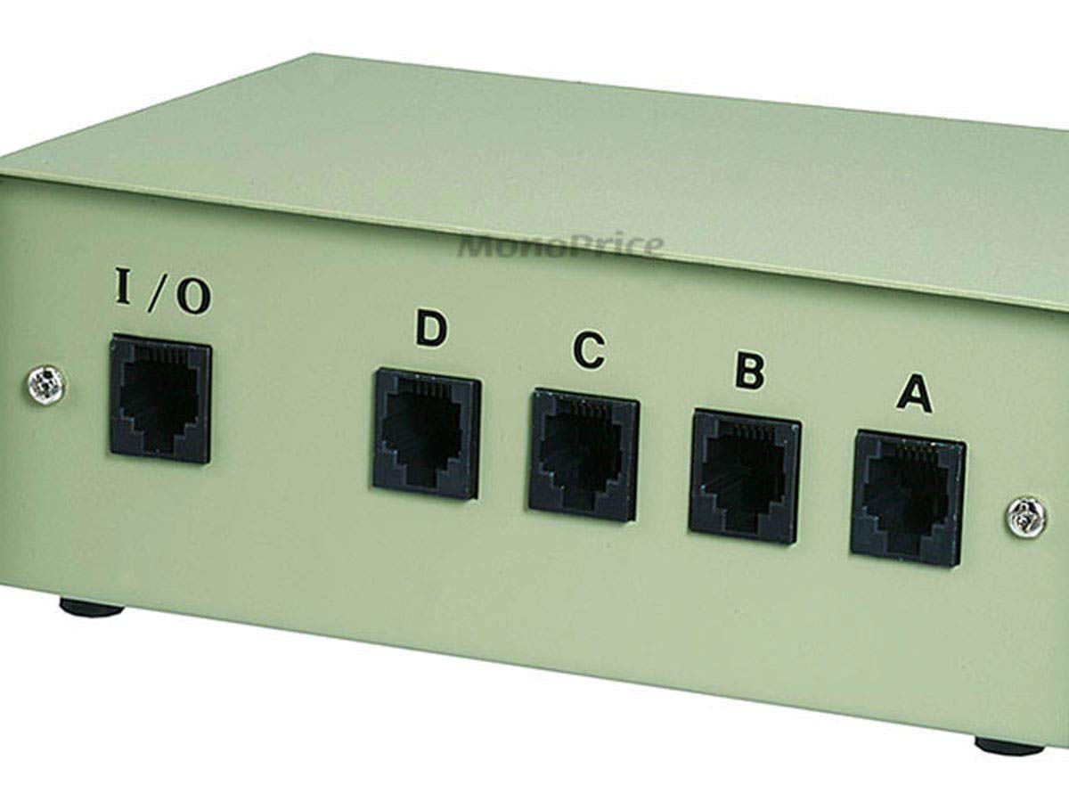 Monoprice 101372 Boîtier de commutation 4 voies RJ11/RJ12 ABCD 6P6C