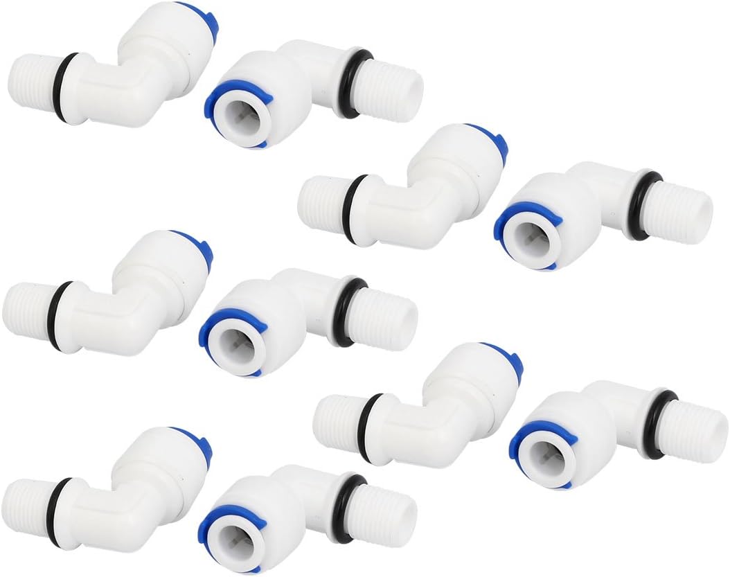 Aexit M10 to 1/4-inch Tube Elbow Quick Connector 10pcs for RO Water Filter Fitting (ab701f58c6c006d7544db3c6e35e5f7b)